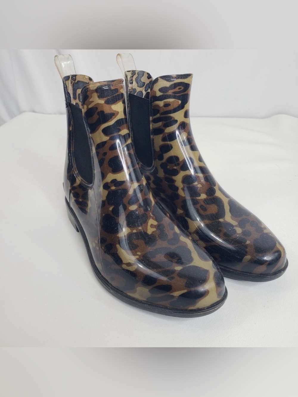Ralph Lauren Leopard-Print Chelsea Rain Boots - Brown/Black